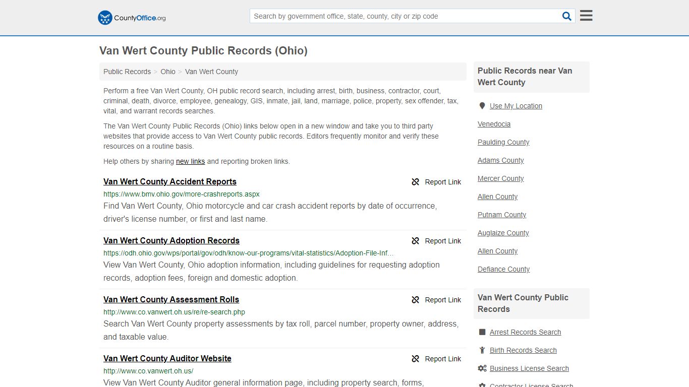 Public Records - Van Wert County, OH (Business, Criminal ...